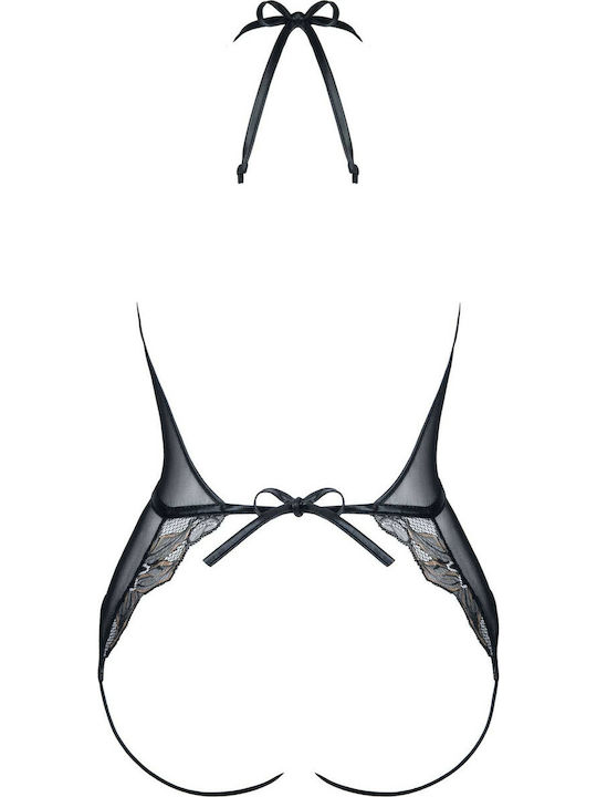 Demoniq Melissa Crotchless Teddy Sexy Bodysuit Negru