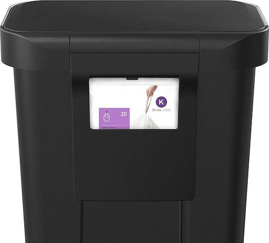 Simplehuman Plastic Waste Bin 45lt with Pedal Black