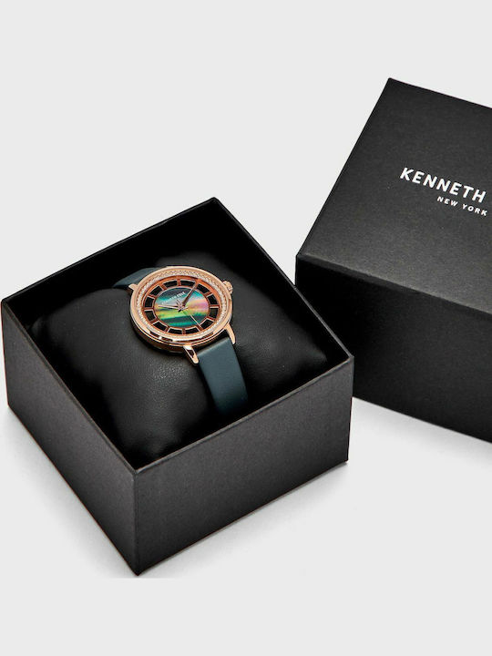 Kenneth Cole Γυναικείο Ρολόι Μπαταρίας με Γκρι Δερμάτινο Λουράκι