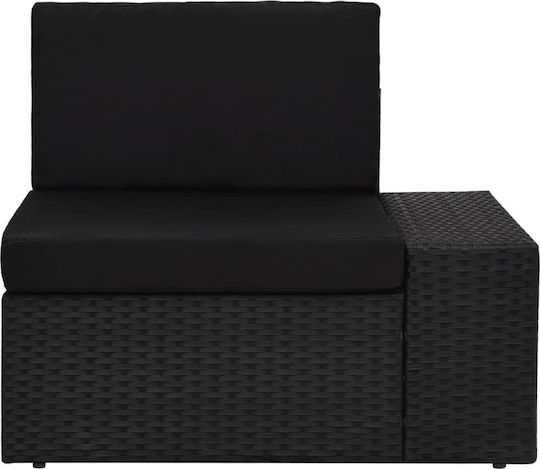Set Cameră De Zi Pentru Exterior 3 Piese Negru Cu Perne