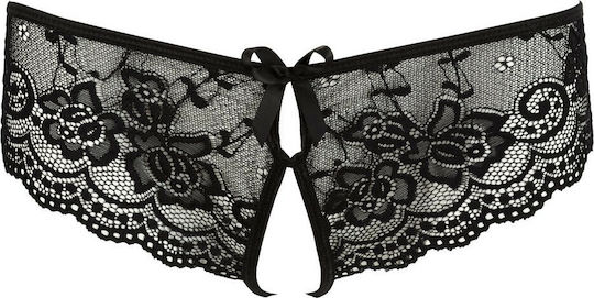 Cottelli Collection Crotchless Floral Lace Panties Frauen Sexy Slip offenem Schritt Black