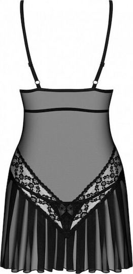 Obsessive Sexy Baby Dolls Set Mit Spitze & Transparenz Schwarz