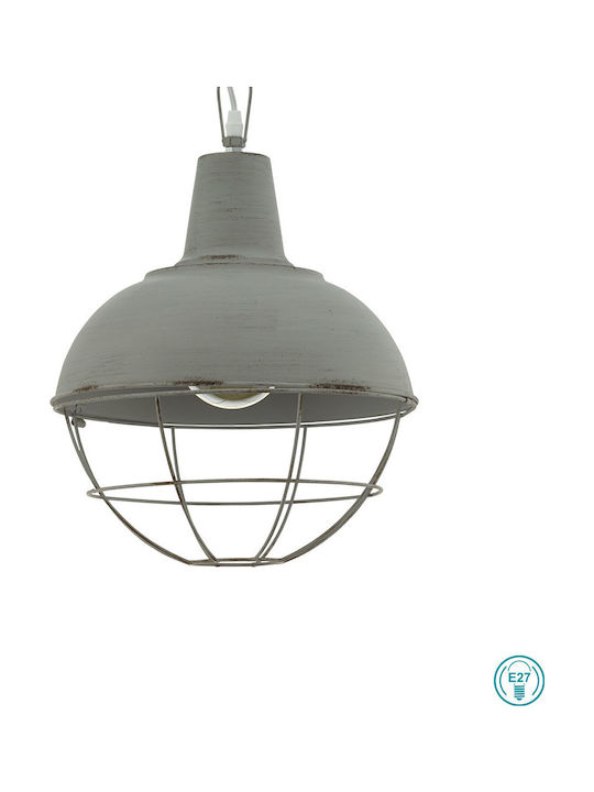 Eglo Cannington Pendant Light Single-Light Grid for Socket E27 Gray