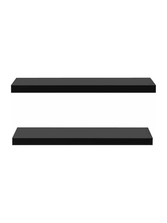 Shelves Wall S/2 Black 2pcs 100x20x3.8cm