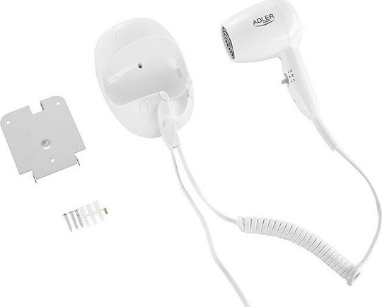 Adler AD-2252 White Hotel Hair Dryer 1.6kW with Spiral Cable up to 160cm