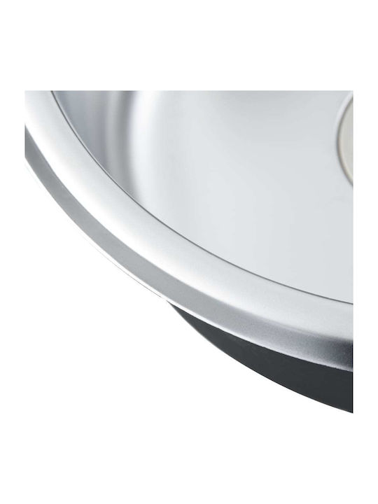 vidaXL Drop-In Sink Inox Brushed W42xD42cm Silver
