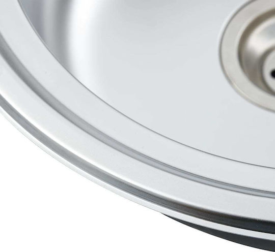 vidaXL Ένθετος Νεροχύτης Inox Σατινέ Μ57xΠ45cm Ασημί