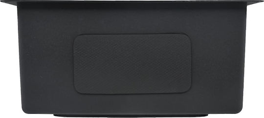 vidaXL Drop-In Sink Inox Brushed W44xD44cm Black