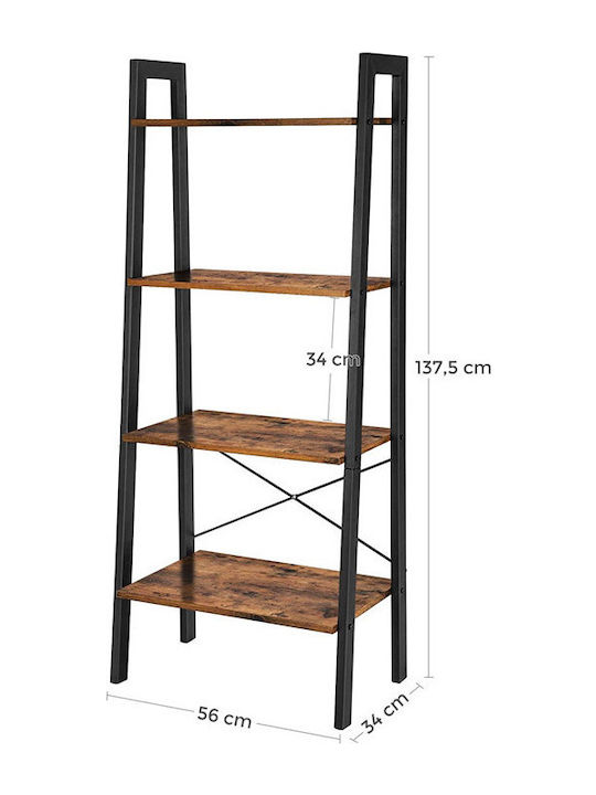 Bookcase Brown 56x34x137.5cm