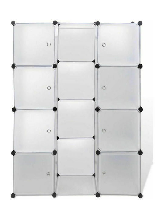 Triple Door Wardrobe White 115x37x150cm