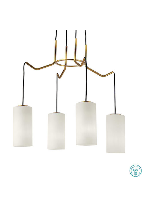 Viokef Elenor Pendant Suspension for 4 Bulbs E27 Gold