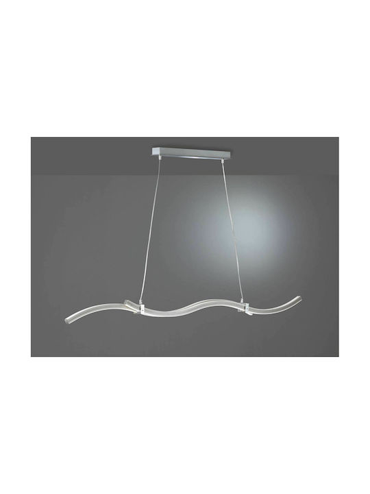 Trio Lighting Wave Pendant Light LED Rail with Warm White Light Silver