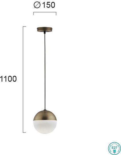 Viokef Violla Adjustable Pendant Light Bronze with Socket E27 20x20x110cm