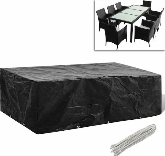 vidaXL Waterproof Protective Dining Table Cover 300x140x90cm In Black Color