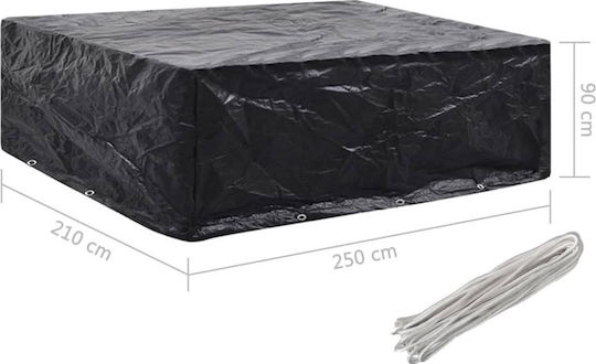vidaXL Waterproof Dining Table Cover 250x210x90cm in Black Colour 2 Pieces