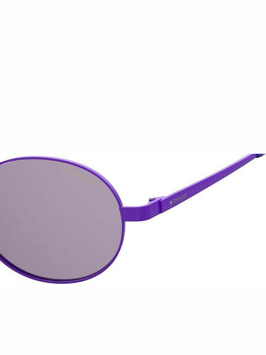 Polaroid Unisex Sunglasses with Purple Metal Frame and Purple Polarized Lens PLD6066/S B3V/KL