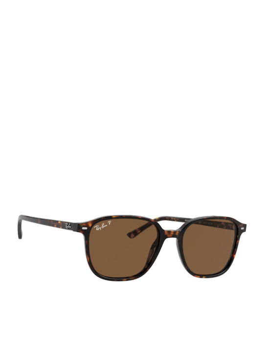 Ray Ban Leonard Unisex Sunglasses with Brown Tartaruga Plastic Frame and Brown Polarized Lens RB2193 902/57