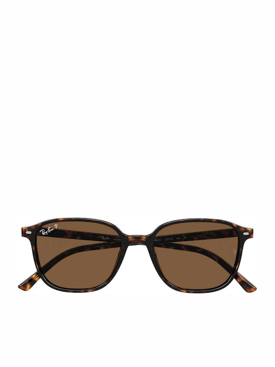 Ray Ban Leonard Unisex Sunglasses with Brown Tartaruga Plastic Frame and Brown Polarized Lens RB2193 902/57