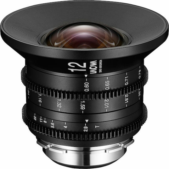Laowa Full Frame Φωτογραφικός Φακός 12mm T2.9 Zero-D Cine Wide Angle για Canon EF Mount Μαύρος