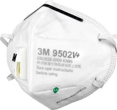 3M 9502V+ Disposable Protective Mask FFP2 with Valve White 1pcs