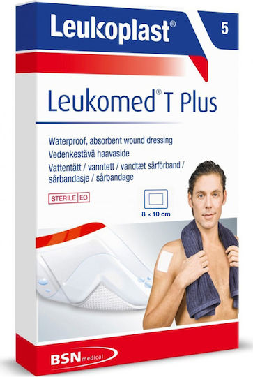 BSN Medical Leukomed T Plus Waterproof & Sterilized Plasters 10x8cm 5pcs