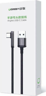 Ugreen Angle (90°) / Braided USB 2.0 Cable USB-C male - USB-A male Black 1m (70432)
