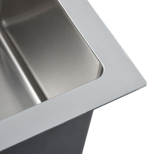 vidaXL Drop-In Sink Inox Brushed W44xD29cm Silver
