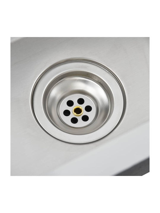vidaXL Drop-In Sink Inox Brushed W44xD29cm Silver