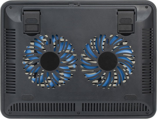 Rivacase Cooling Pad για Laptop έως 15.6" με 2 Ανεμιστήρες Ασημί (5555)