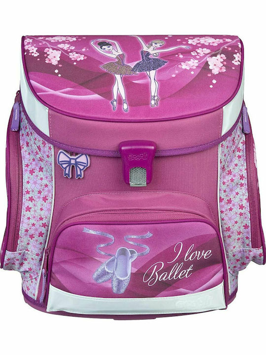 Familanto Μπαλαρίνα School Bag Backpack Elementary, Elementary in Pink color 18lt