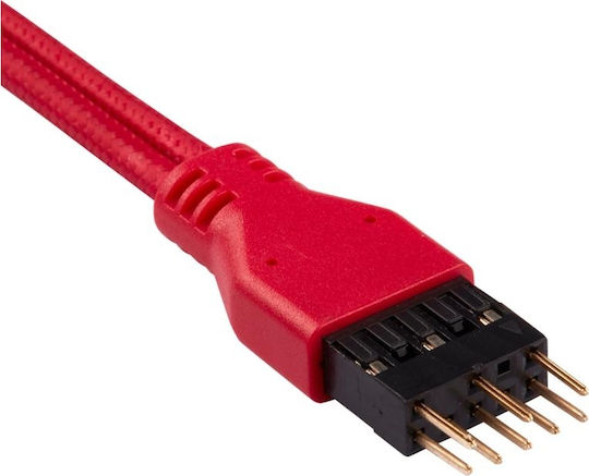Corsair Premium Sleeved Front Panel Extension Kit - Kabel 0.3m Rot (CC-8900246)