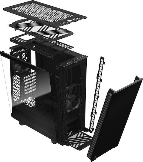 Fractal Design Define 7 Compact Light Tempered Glass Gaming Midi Tower Κουτί Υπολογιστή με Πλαϊνό Παράθυρο Μαύρο