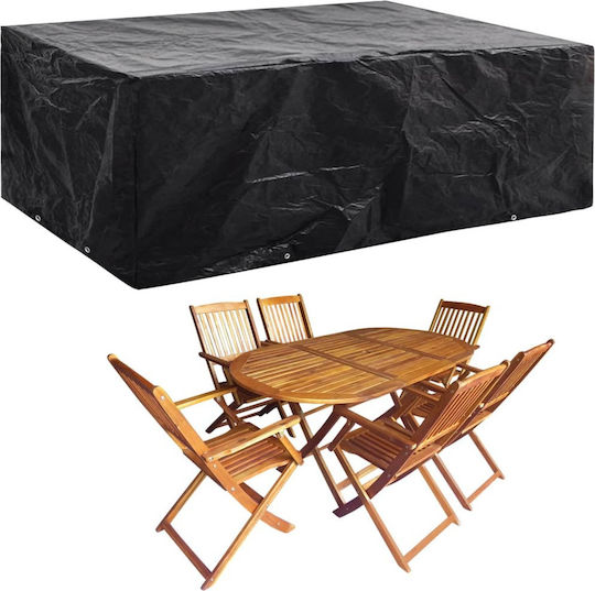 vidaXL Waterproof Dining Table Cover Black 242x162x100cm