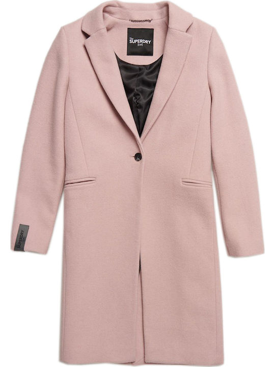 Ariana Women's Pink Coat with Buttons