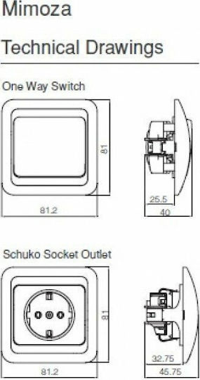 Makel Mimoza Single Power Socket White