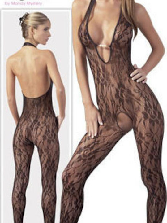 Mandy Mystery Sexy Bodystocking Mesh With Open Crotch Black