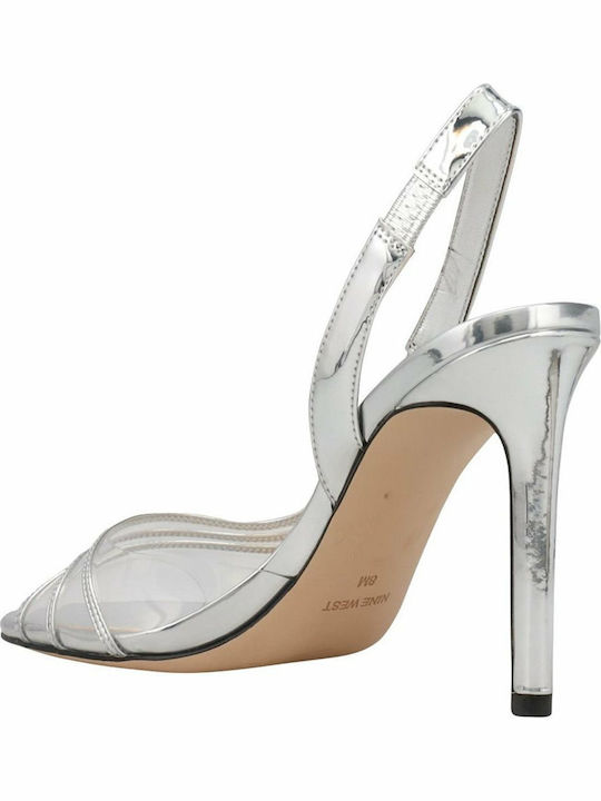 Issy Damen Sandalen mit Dünn hohem Absatz in Silber Farbe