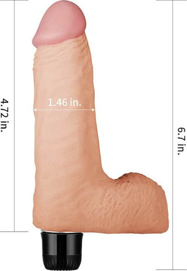Lovetoy Real Feel with Scrotum Realistic Vibrator 17cm Carne
