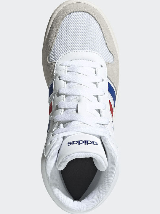 Hoops Hoops 2.0 Mid K Kids Sports Shoes Basketball with Laces Cloud White / Collegiate Royal / Scarlet