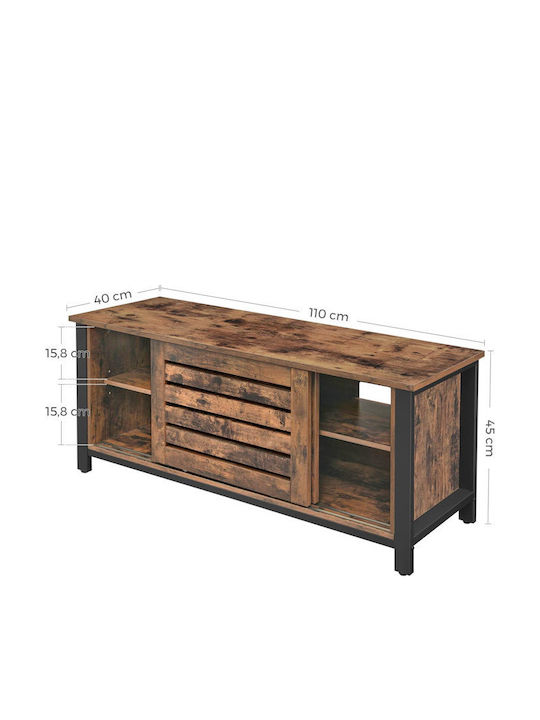 TV Stand from Metal and Walnut Wood 110x40x45cm