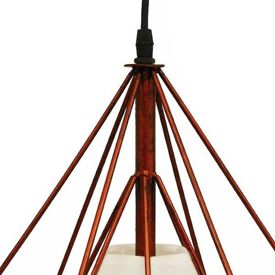 GloboStar Kairi Hängelampe Braun Raster mit Fassung E27 38x38x39cm.
