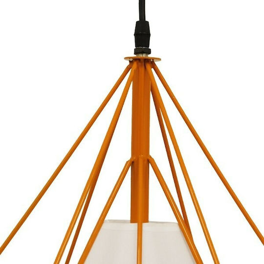 GloboStar Kairi Hängelampe Orange Raster mit Fassung E27 38x38x39cm.