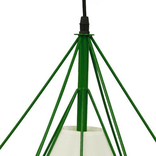 GloboStar Kairi Hängelampe Grün Raster mit Fassung E27 38x38x39cm.