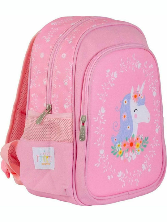 A Little Lovely Company Unicorn Pink Insulated Σχολική Τσάντα Πλάτης Νηπιαγωγείου Ροζ με Θήκη για Παγούρι 13lt