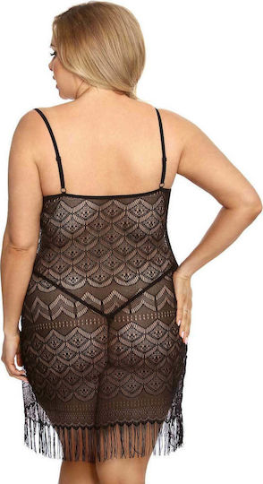 Anais Apparel Geali Plus Size Babydoll Halat Sexy Black