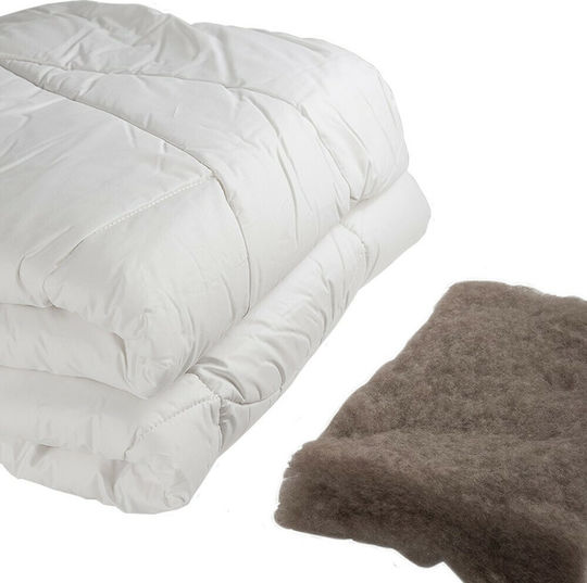 Vesta Home Πάπλωμα Μονό Μάλλινο 160x230εκ. Camel Λευκό 350 GSM 11.5 togs