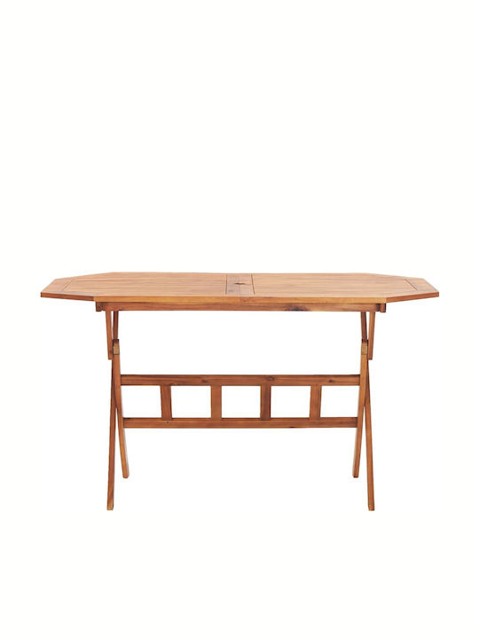 Outdoor Dinner Foldable Wood Table Cherry 135x85x75cm