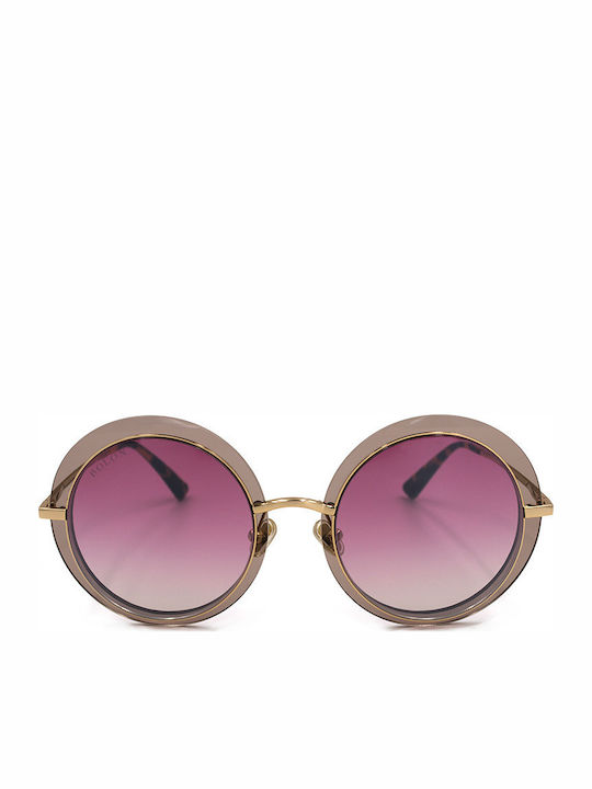 Bolon Women's Sunglasses with Gold Metal Frame and Purple Lens BL7015B20