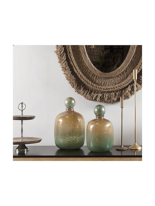 Zaros Διακοσμητικό Βάζο Glas Green/Black 24x24x40cm 1Stück