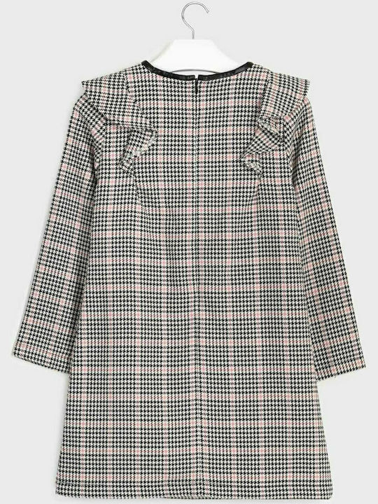 Mayoral Kids Dress Checked Long Sleeve Multicolour